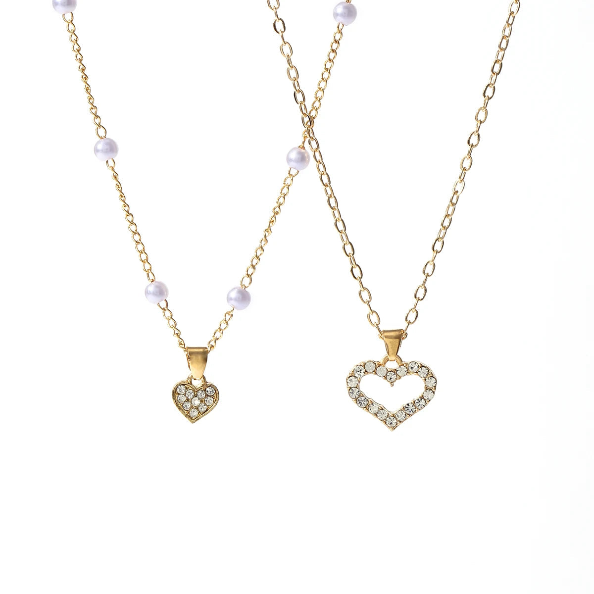 Exquisite Rhinestone Heart Pendant Necklace