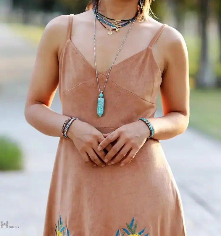 Vintage Gold Chain Turquoise Woven Bracelet