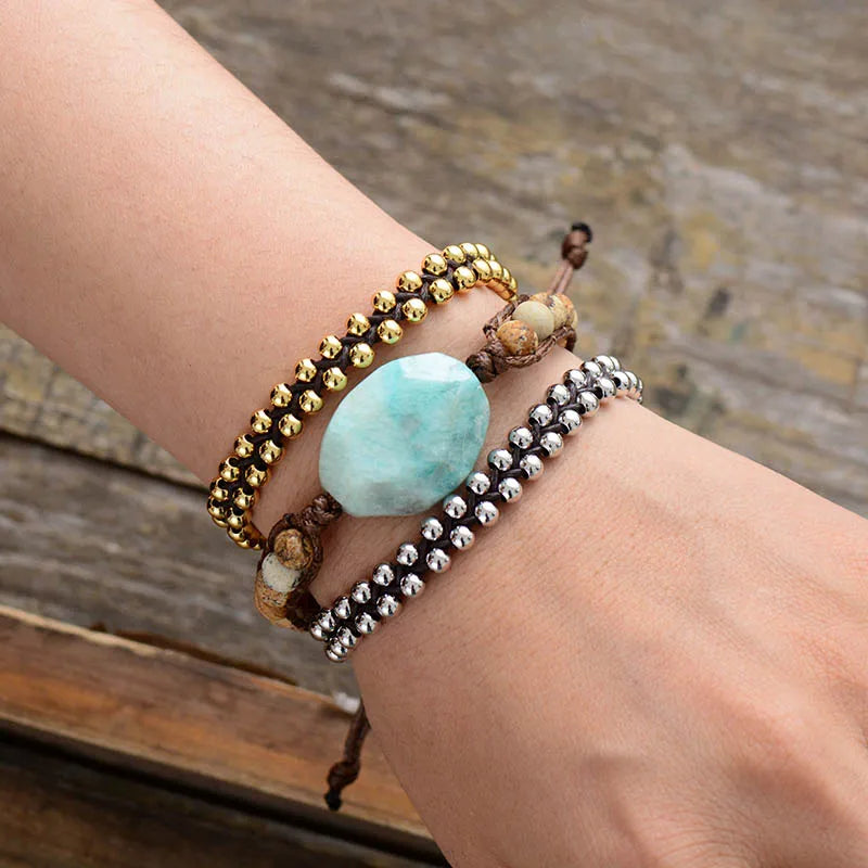 Amazonite Beaded Bracelet Embrace Tranquility and Style